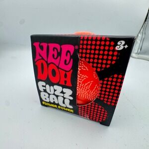 Schylling NeeDoh Fuzz Ball Flower Power Red Velvet Squeeze Sensory Fidget Toy